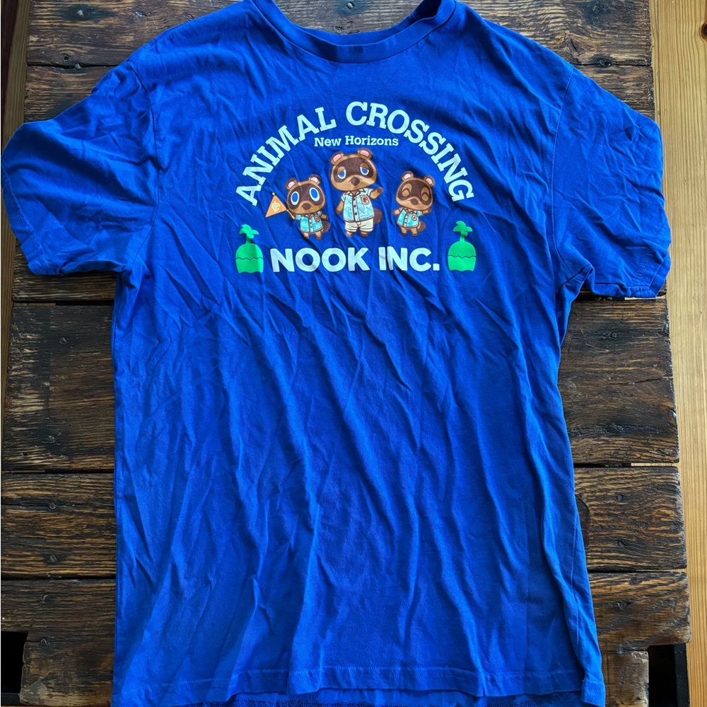 NWOT Animal Crossing Tom Nook Blue Tee